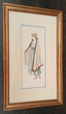 Dessin de mode encadré sous verre 39,5 cm X 24,5 cm. - Photo 1/3