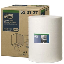 Tork Molnlycke 530137 Heavy Duty Centerfeed Cleaning Cloth, 9.84 in Dia x 349 ft