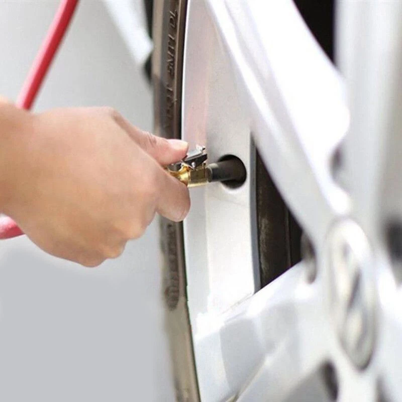 Se adapta a la mayoría de los vástagos de válvula 6-8 mm 2 piezas latón hembra 1/4"" NPT inflador de neumáticos portabrocas de aire Foto 2 de 4