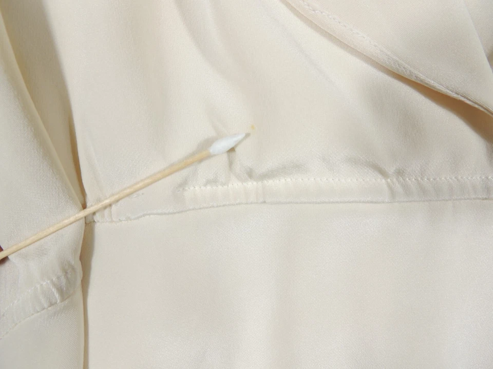 DE COLECCIÓN DONNA KARAN Nueva York 100% Seda Marfil Body Camisa Mangas Acampanadas PETITE Foto 3 de 4