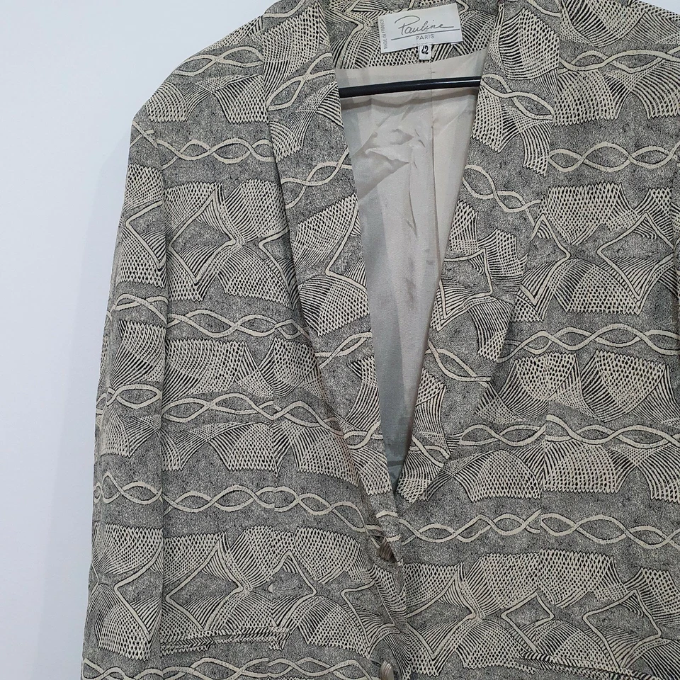 Chaqueta Blazer Pauline Paris Vintage Talla 42 Viscosa Acetato Hecha en Francia  Foto 4 de 4