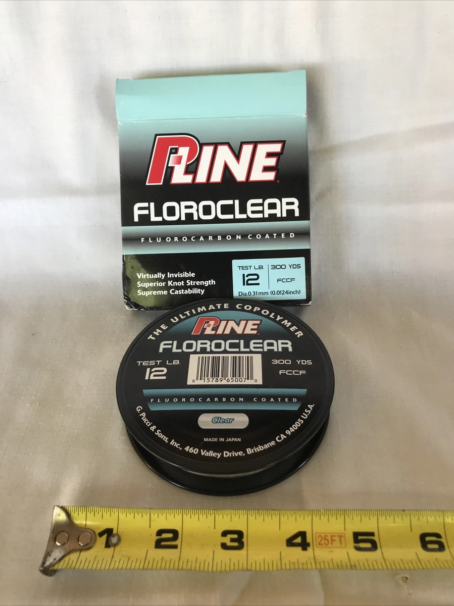 P-Line Floroclear Fluorocarbon Coated Fishing Line 10lb 300yd Clear FCCF-10