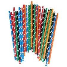 Biodegradable Paper Drinking Straws Retro Vintage Stripe Party Wedding Birthday