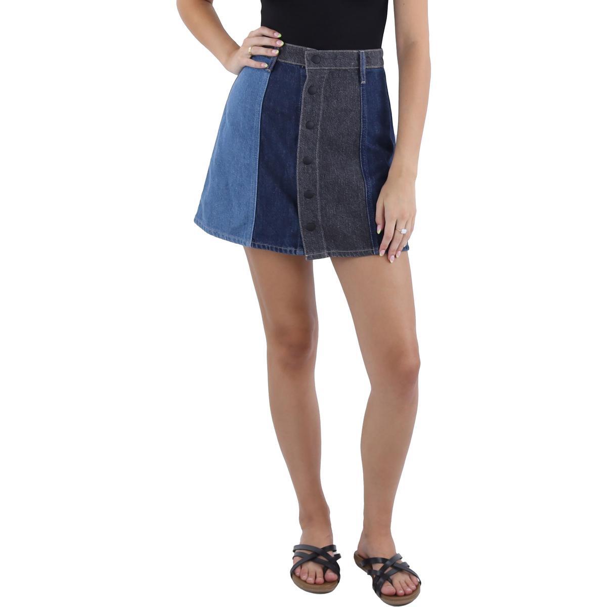 ビキニ AGNEL denim skirt AG Adriano Goldschmied Womens Blue Mini A-lIne Jean Denim