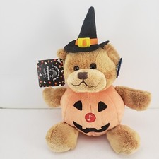 Applause by Russ Plush Bear Witch Hat Jack O'Lantern Shirt Plays Scary Music 9"