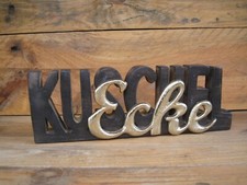 Schriftzug "KUSCHELECKE" Materialmix Holz Metall Landhaus Industrial Hingucker