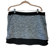 Adidas Pure Motion Activewear Gray Black Layered Skirt With Pockets Women Size L