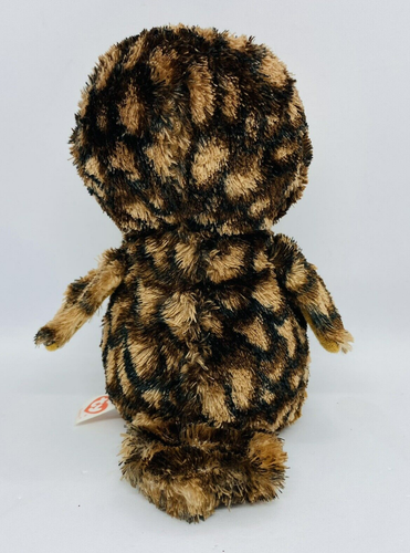 Ty Silk Beanie Boo Sammy the Brown Gold Owl Green Eyes Soft Plush 15cm - Picture 3 of 10