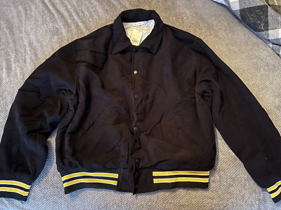 Size Large - MNML Men's Black Corduroy Varsity Jacket