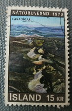 Briefmarke Island 1970. 15 Kr. Naturruvernd Lakagigar