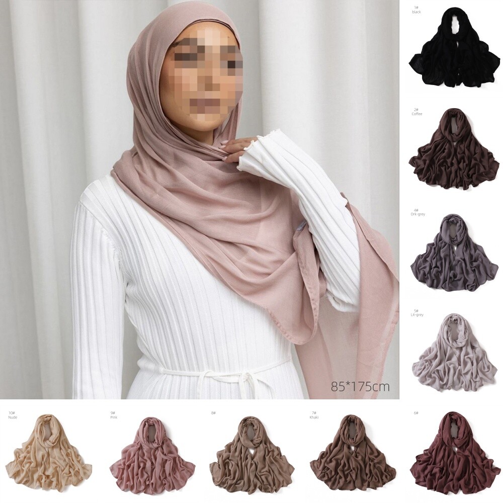 Muslim Women's Head Scarf Wide Edge Hijabs Shawls Ladies Turban Scarves Hijab