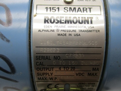 ROSEMOUNT 1151LT4SA2F22DL5C6R29623 UNMP - Foto 6 di 6