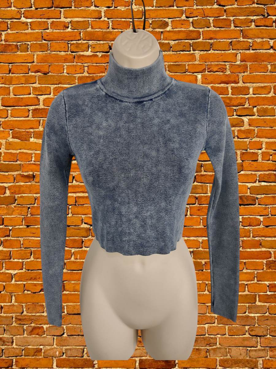 BNWT ZARA SMALL DENIM BLUE JUMPER SWEATER KNIT CASUAL HIGH