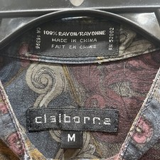 Mens Short Sleeve Button Down Mandarin Collar Shirt Size Medium