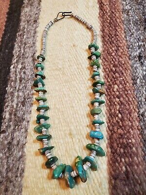 Rare Vintage Santo Domingo Royston Turquoise Heishi Native American Necklace Rare Vintage Santo Domingo Royston Turquoise Heishi Native American Necklace