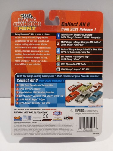 Racing Champions Mint Blue Max 1973 FORD MUSTANG FUNNY CAR 1:64 Diecast - Picture 2 of 2