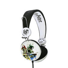 Image of Harry Potter Hogwarts Crest Adjustable Kids Wired Headphones (White) for Ages 3+