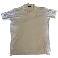 Polo Ralph Lauren Basic White Men  s Cotton Polo Size L READ
