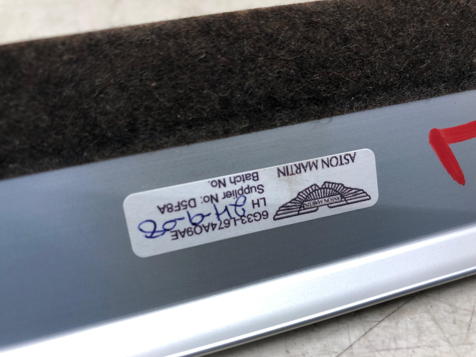 2009 ASTON MARTIN VANTAGE REAR CABIN FINISHER TRIM COVER SET 6G33-L674A09-AE OEM