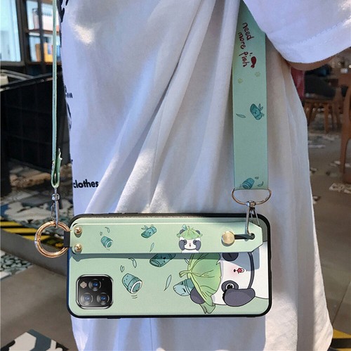 Panda Cat Lanyard Strap Love Case Cover for iPhone 13 12 11 Pro XS Max 14 Phone - Zdjęcie 8 z 25