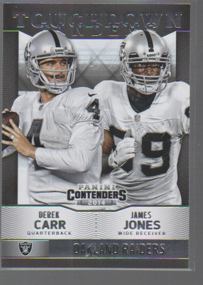 DEREK CARR / JAMES JONES 2014 PANINI CONTENDERS TOUCHDOWN TANDEMS  ROOKIE #7