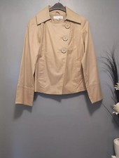 Camel Beige 3 Button Lightweight Summer Mac Jacket | Ellos | Size 10