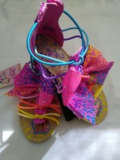 NEW Pink Multicolor Jojo Siwa gladiator Strap Sandal Shoe Girls Sz 2 Summer
