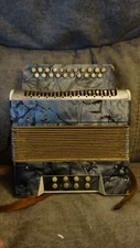 Vintage German 21 Button Accordion G & C Stahltone - Under 5 lbs!