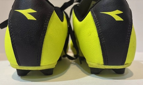 Diadora Soccer Cleats Yellow Black Women’s Size 6.5 Men 5 Futball Preowned - Picture 8 of 11