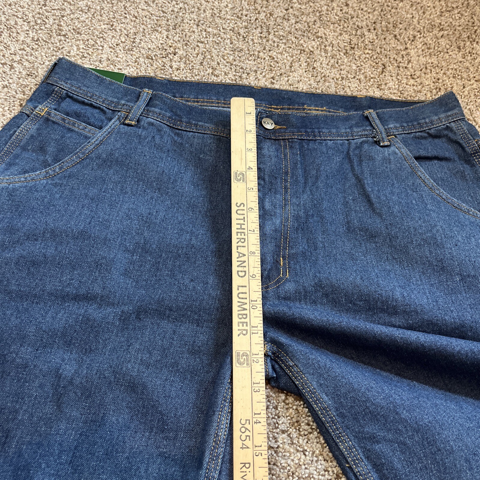 Key Men's Carpenter Denim Blue Jean Shorts Size 40 Work Casual Pockets NEW - View 4