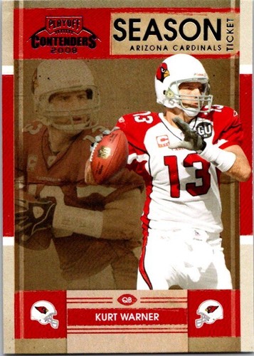 Kurt Warner #1 2008 Playoff Contenders card