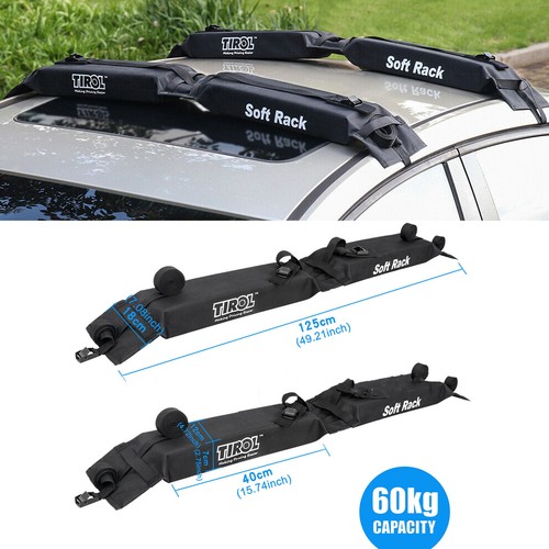 Load 60kg Car Soft Roof Rack Set Car Large Luggage Carrier Surfboard Traveling - Picture 6 of 9
