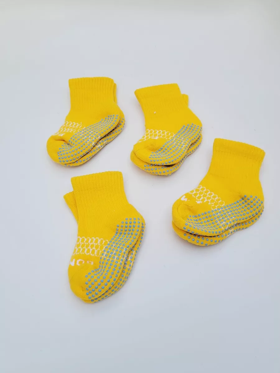 Lot of 4, Bombas Bee Better Gripper Yellow Toddler Calf Socks , Non Slip  #43