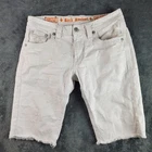 Rock Revival Shorts Mens 36 White Liberati Denim Jean Bermuda Short