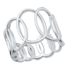 Beautiful Infinity Loop Geometic Ring New .925 Sterling Silver Band Sizes 6-10