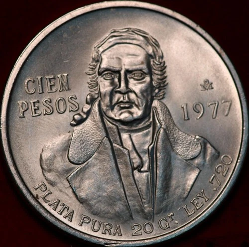 1977 Mexico 100 Pesos Silver — photo from the most recent tracked eBay sale