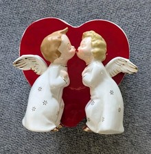 Jarrón jardinero vintage de San Valentín de los años 1959 corazón rojo novia Japón