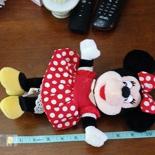 Disney Minnie Mouse Plush Stuffed Animal Polka Dot Dress Bow Small 2010 58733