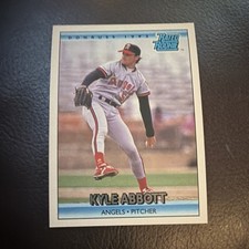 Donruss 1991 Kyle Abbott Rated Rookie Angels #3 Baseball Card. rookie card picture