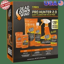 Scent Elimination Hunting Accessories Kit 7-Piece Soap Deodorant Spray Detergent