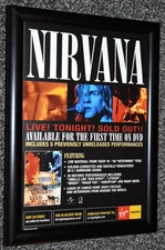 NIRVANA band Framed A4 live tonight 1994 VIDEO FILM original promo ART poster