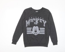 Womens UK 8 Regular Disney Grey Pullover Sweatshirt