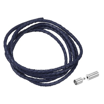 Echtlederseil geflochten, 3mm für Rundflechten, dunkelmarineblau