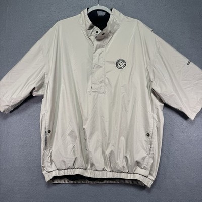 Foot Joy Jacket Adult Extra Large Tan Rain Windbreaker 1/4 Zip Short Sleeve  Men