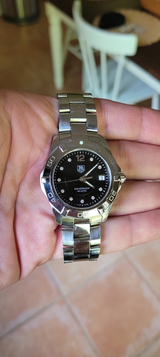 Tag Heuer Aquaracer Diving Watch with a black dial and diamond detailing TAG Heuer AQUARACER Professional 300 Date Automatic Black  main image 4