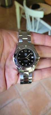 Tag Heuer WAF111C.BA0810 Mens Aquaracer Series Watch Diamonds Black Silver 8''
