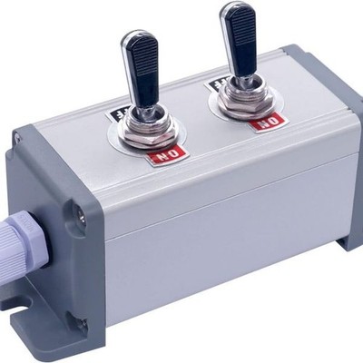 2 Gang Toggle Switch Box 16Amp 250V SPST Position ON Off Rocker Switch Black PC