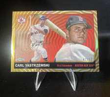 Topps 2025 Chrome Platinum Carl Yastrzemski Red Sox #368 /50 Gold Vibrations