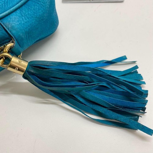 Borsa a tracolla Gucci Soho nappa scamosciata nabuk blu autentica - Foto 20 di 24