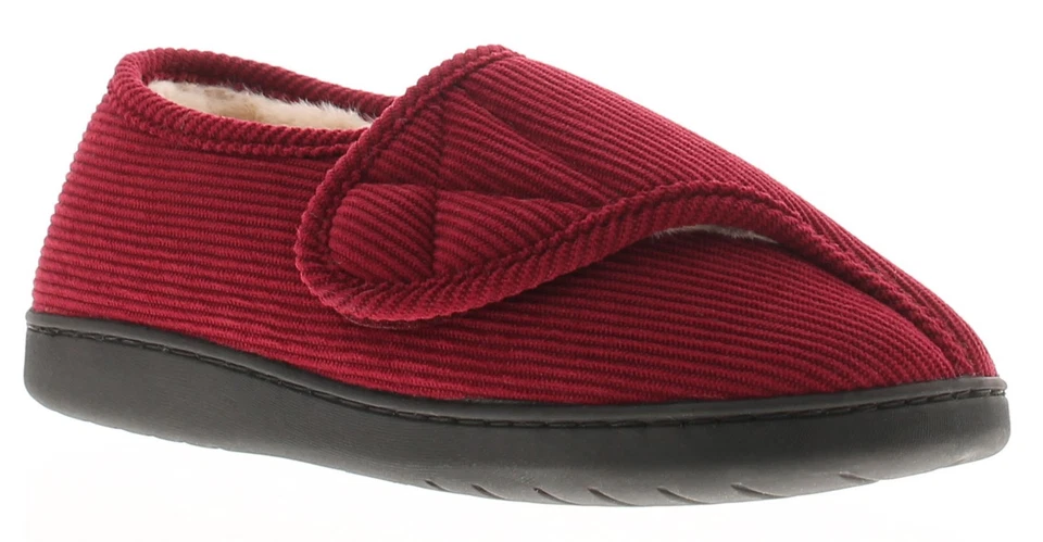 Dr Keller Womens Slipper Boots Valerie Touch Fastening burgundy UK Size